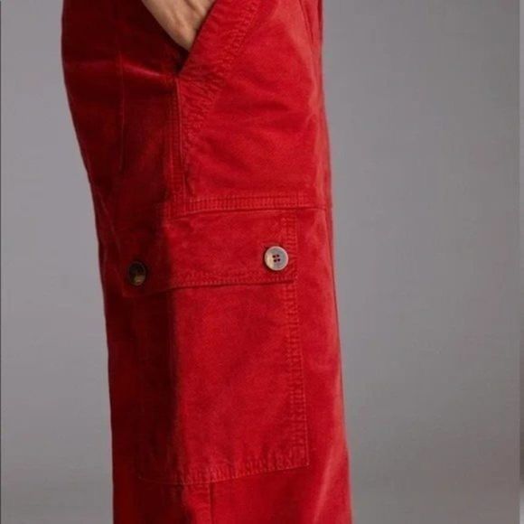 Anthropologie Tapered Corduroy Pants Red Size 8 NWT - Picture 4 of 7
